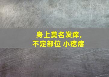 身上莫名发痒,不定部位 小疙瘩